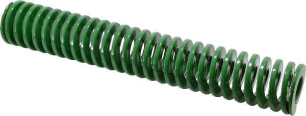 Dayton Lamina - 2" Hole Diam, 1" Rod Diam, 12" Free Length, Green Die Spring - 15.5 Lb Max Deflection, 4.8" Max Deflection, Light Duty, Chromium Vanadium Steel - Apex Tool & Supply