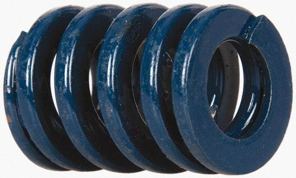 Dayton Lamina - 3/4" Hole Diam, 3/8" Rod Diam, 1" Free Length, Blue Die Spring - 51.5 Lb Max Deflection, 0.37" Max Deflection, Medium Duty, Chromium Vanadium Steel - Apex Tool & Supply