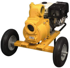 American Machine & Tool - 13.0 HP, 3,600 RPM, 4 Port Size, 2 Solids Handling, Honda OHV, Self Priming Engine Pump - Aluminum, 6.9 Quart Tank Size, Buna-N and Silicon Carbide Shaft Seal, Stainless Steel Shaft Sleeve - Apex Tool & Supply