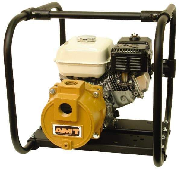 American Machine & Tool - 5.5 HP, 3,600 RPM, 1-1/2 Port Size, Honda, Self Priming Engine Pump - Cast Iron, 3 Quart Tank Size, Buna-N Shaft Seal, Stainless Steel Shaft Sleeve - Apex Tool & Supply