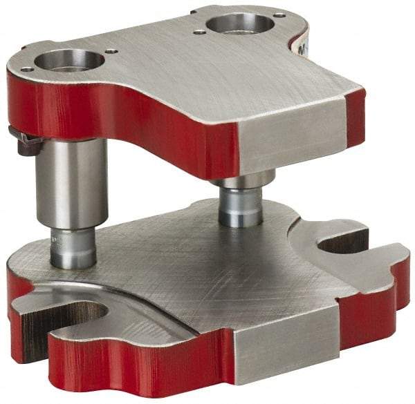 Anchor Danly - 5" Guide Post Length, 1-3/8" Die Holder Thickness, 7" Radius, Back Post Steel Die Set - 8-3/4" Overall Width x 6-5/16" Overall Depth - Apex Tool & Supply