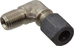 Made in USA - 3/8" OD, Grade 316Stainless Steel Male Elbow - -75 to 750°F, 9/16" Hex, Comp x MPT Ends - Apex Tool & Supply
