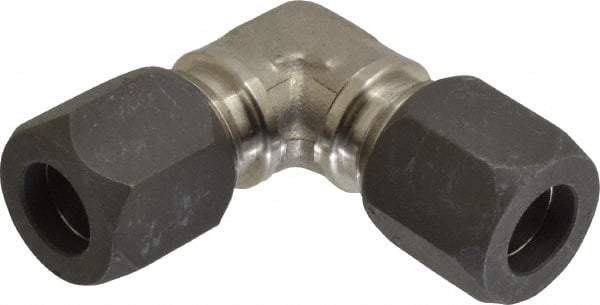 Made in USA - 1/2" OD, Grade 316Stainless Steel Union Elbow - -75 to 750°F, 3/4" Hex, Comp x Comp Ends - Apex Tool & Supply