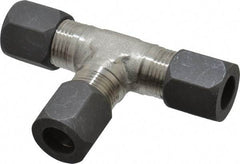 Made in USA - 1/2" OD, Grade 316Stainless Steel Union Tee - -75 to 750°F, 3/4" Hex, Comp x Comp x Comp Ends - Apex Tool & Supply