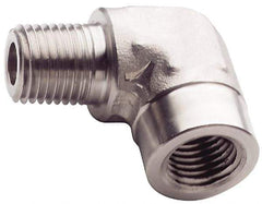 Made in USA - 1" Grade 316 Stainless Steel Pipe 90° Street Elbow - MNPT x FNPT End Connections, 1,750 psi - Apex Tool & Supply
