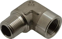 Made in USA - 1/2" Grade 316 Stainless Steel Pipe Fitting - FNPTF x MNPTF End Connections - Apex Tool & Supply