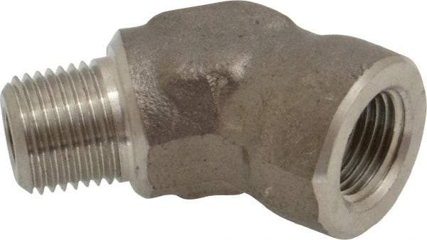 Made in USA - 1/2" Grade 316 Stainless Steel Pipe Fitting - FNPTF x MNPTF End Connections, 3,000 psi - Apex Tool & Supply