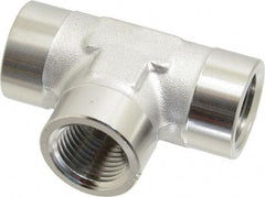 Made in USA - 1" Grade 316 Stainless Steel Pipe Tee - FNPT End Connections, 1,750 psi - Apex Tool & Supply