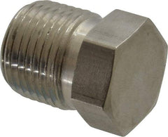 Made in USA - 2" Grade 316 Stainless Steel Pipe Hex Head Plug - MNPT End Connections, 3,000 psi - Apex Tool & Supply