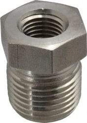 Made in USA - 1 x 1/4" Grade 316 Stainless Steel Pipe Hex Bushing - MNPT x FNPT End Connections, 3,600 psi - Apex Tool & Supply