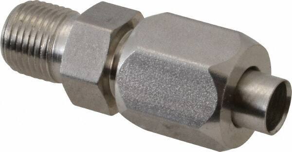 Made in USA - 1" Tube OD, 37° Stainless Steel Flared Tube Male Connector - 1-1/4-11-1/2 NPTF, Flare x MNPTF Ends - Apex Tool & Supply
