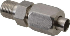 Made in USA - 1-1/4" Tube OD, 37° Stainless Steel Flared Tube Male Connector - 1-1/4-11-1/2 NPTF, Flare x MNPTF Ends - Apex Tool & Supply