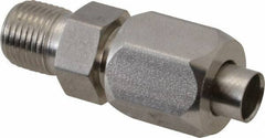 Made in USA - 1" Tube OD, 37° Stainless Steel Flared Tube Male Connector - 1-1/4-11-1/2 NPTF, Flare x MNPTF Ends - Apex Tool & Supply