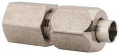 Made in USA - 1" Tube OD, 37° Stainless Steel Flared Tube Female Connector - 1-11-1/2 NPTF, Flare x FIP Ends - Apex Tool & Supply
