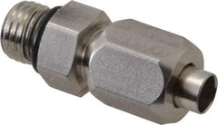 Made in USA - 5/8" Tube OD, 37° Stainless Steel Flared Tube Straight Thread Connector - 7/8-14 UNF, Flared to Male SAE O-Ring Ends - Apex Tool & Supply