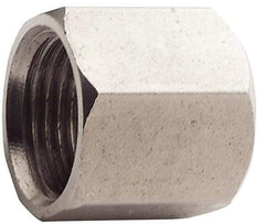 Made in USA - 1-1/2" Tube OD, 37° Stainless Steel Flared Tube Nut - 1-7/8-12 UNF, Flare Ends - Apex Tool & Supply