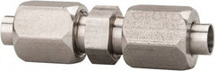Made in USA - 5/8" Tube OD, 37° Stainless Steel Flared Tube Union - 7/8-14 UNF, Flare x Flare Ends - Apex Tool & Supply