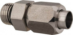 Made in USA - 3/8" Tube OD, 37° Stainless Steel Flared Tube Male Connector - 9/16-18 UNF, Flared to Male SAE O-Ring Ends - Apex Tool & Supply
