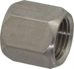 Made in USA - 3/8" Tube OD, 37° Stainless Steel Flared Tube Nut - 9/16-18 UNF, Flare Ends - Apex Tool & Supply