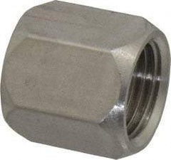 Made in USA - 3/8" Tube OD, 37° Stainless Steel Flared Tube Nut - 9/16-18 UNF, Flare Ends - Apex Tool & Supply