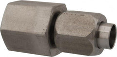 Made in USA - 3/8" Tube OD, 37° Stainless Steel Flared Tube Female Connector - 3/8-18 NPTF, Flare x FNPT Ends - Apex Tool & Supply