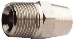 Made in USA - 1/2" Grade 316L Stainless Steel Pipe Hex Nipple - MNPT x Butt Weld End Connections - Apex Tool & Supply