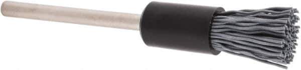 Weiler - 500 Grit, 5/16" Brush Diam, Crimped, End Brush - Super Fine Grade, 1/8" Diam Shank, 25,000 Max RPM - Apex Tool & Supply