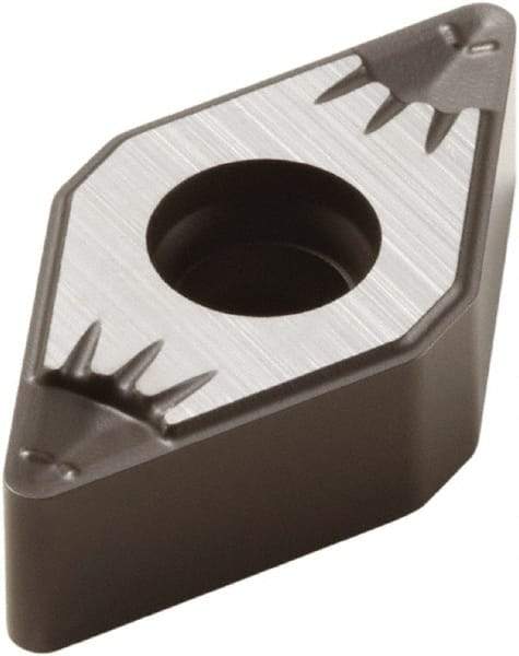 Seco - DNMU331 MF5 TP2500 Grade Carbide Turning Insert - TiCN/Al2O3 Coated, 55° Diamond, 3/8" Inscr Circle, 3/16" Thick, 0° Relief Angle, 1/64" Cnr Rad - Apex Tool & Supply