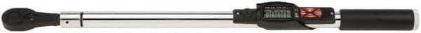 Proto - 1/2" Drive Electronic Fixed Ratcheting Head Torque Wrench - 25 Ft/Lb to 250 Ft/Lb Torque, 27-3/4" OAL, 0.1 N/m Graduation, Ratchet Head - Apex Tool & Supply
