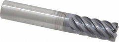 RobbJack - 1/2", 6 Flute, Single End, Solid Carbide, 0.03" Corner Radius End Mill - 3" OAL, 45° Helix, Right Hand Flute, 1" LOC, Right Hand Cut - Apex Tool & Supply