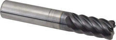 RobbJack - 1/2", 6 Flute, Single End, Solid Carbide, 0.06" Corner Radius End Mill - 3" OAL, 45° Helix, Right Hand Flute, 1" LOC, Right Hand Cut - Apex Tool & Supply