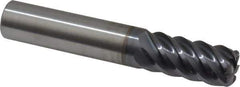 RobbJack - 1/2", 6 Flute, Single End, Solid Carbide, 0.09" Corner Radius End Mill - 3" OAL, 45° Helix, Right Hand Flute, 1" LOC, Right Hand Cut - Apex Tool & Supply