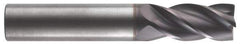 RobbJack - 4 Flute Solid Carbide Roughing & Finishing Corner Radius End Mill - AlTiN Finish, Straight Shank, Variable° Helix, Centercutting, Regular Length - Apex Tool & Supply