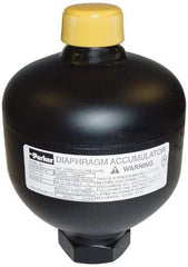 Parker - 5 Lb. Capacity, 3,620 psi Max Working Pressure, 4.35" High, Hydrin Diaphragm Accumulator - 2.52" Diam, 6 SAE Port Thread - Apex Tool & Supply