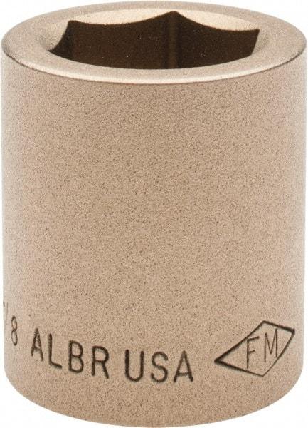 Ampco - 7/8", 1/2" Drive, Standard Hand Socket - 6 Points, 1-1/2" OAL, Aluminum Bronze - Apex Tool & Supply