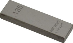 Mitutoyo - 0.135" Rectangular Steel Gage Block - Accuracy Grade AS-1, Includes Certificate of Inspection - Apex Tool & Supply