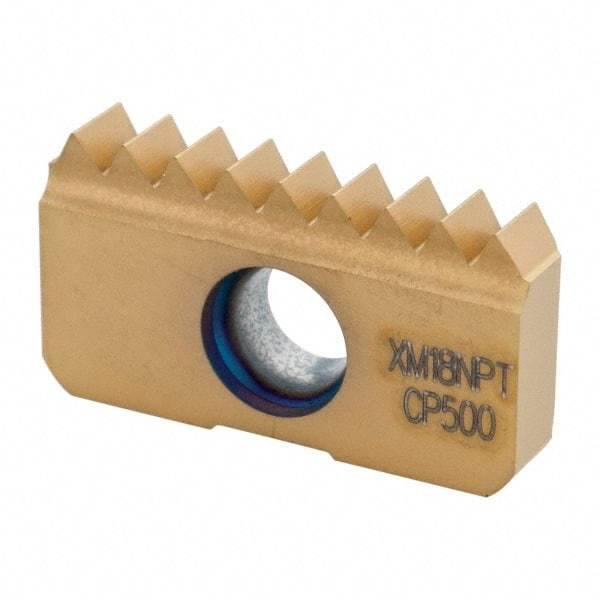Seco - 18 TPI, Internal/External Thread, NPT Standard, 13XM CP500 Grade Thread Mill Insert - Carbide, TiAlN/TiN Coating - Apex Tool & Supply