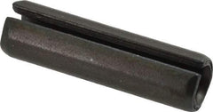 Made in USA - 3/8" Diam x 1-3/8" Long Slotted Spring Pin - Grade 1070-1090 Alloy Steel, Black Oxide Finish - Apex Tool & Supply