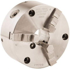 Buck Chuck Company - 3 Jaws, 12" Diam, Self Centering Manual Lathe Chuck - Front Mount, Adjustable, 2,300 Max RPM, 4.14" Through Hole Diam, Forged Steel - Apex Tool & Supply