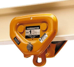 Harrington Hoist - 2 Ton Capacity Plain Trolley - 2-9/32" to 4" Flange Width, 21.703" Min Radius - Apex Tool & Supply