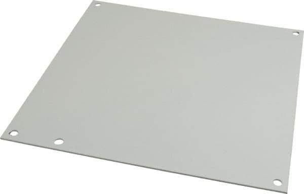 Cooper B-Line - 8-7/8" OAW x 8-7/8" OAH Powder Coat Finish Electrical Enclosure Nonperforated Panel - 10" x 10" Box, 14 Gauge Steel, Use with 10106-12CHC/10108-12CHC - Apex Tool & Supply
