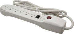 Hubbell Wiring Device-Kellems - 6 Outlets, 125 Volts, 15 Amps, 6' Cord, Power Outlet Strip - Free Hanging Mount, 5-15R NEMA Configuration - Apex Tool & Supply