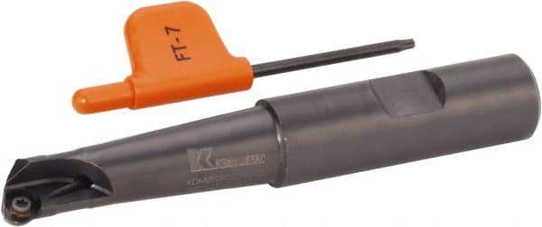 Kennametal - 1/2" Cutting Diam, 5/8" Shank Diam, 1/2" Max Depth of Cut, Straight Shank Indexable Copy End Mill - 1 Insert, RD.X 07.. Insert, KDM Toolholder, Through Coolant - Apex Tool & Supply