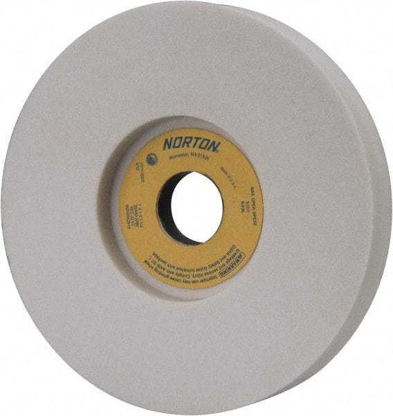 Norton - 7" Diam x 1-1/4" Hole x 1" Thick, J Hardness, 60 Grit Surface Grinding Wheel - Aluminum Oxide, Type 5, Medium Grade, 3,600 Max RPM, Vitrified Bond, One-Side Recess - Apex Tool & Supply