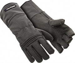 HexArmor - Size L (9), ANSI Cut Lvl A9, Puncture Lvl 3, Silicone Rubber Coated SuperFabric Cut Resistant Gloves - Palm Coated, Dyneema Lining, Gauntlet Cuff, Gray, Paired - Apex Tool & Supply