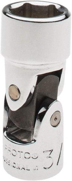 Proto - 3/8", 1/4" Drive, Standard Hand Socket - 6 Points, 1-13/32" OAL, Alloy Steel, Chrome Finish - Apex Tool & Supply