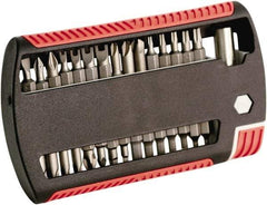 Wiha - 31 Piece, 1/4" Drive Screwdriver Bit Set - #1 to #2 Phillips, 5/64 to 1/4" Hex, T8 to T25 Torx, #1 & #2 Pozidriv - Apex Tool & Supply