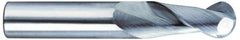 SGS - 3/8", 1/2" LOC, 3/8" Shank Diam, 4" OAL, 2 Flute, Solid Carbide Square End Mill - Single End, TiB2 Finish, Spiral Flute, 35° Helix, Centercutting, Right Hand Cut, Right Hand Flute, Series 47E - Apex Tool & Supply