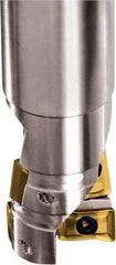 Kyocera - 25mm Cut Diam, 7.5mm Max Depth of Cut, 25mm Shank Diam, 220mm OAL, Indexable Square Shoulder End Mill - GOMT 13T308ER-D, JOMT 13T308ER-D Inserts, Cylindrical Shank, 90° Lead Angle - Apex Tool & Supply
