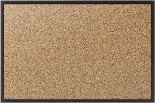 Quartet - 36" Wide x 24" High Open Cork Bulletin Board - Natural (Color) - Apex Tool & Supply